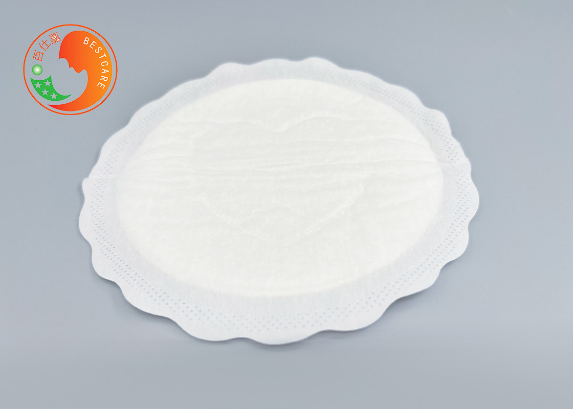 Oval Shape Round Disposable Nursing Pads Flat Type 120mm Size With Strips