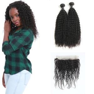 Quality 9A Thick Healthy Pre Plucked 360 Lace Frontal 2 Bundles No Synthetic Hair wholesale