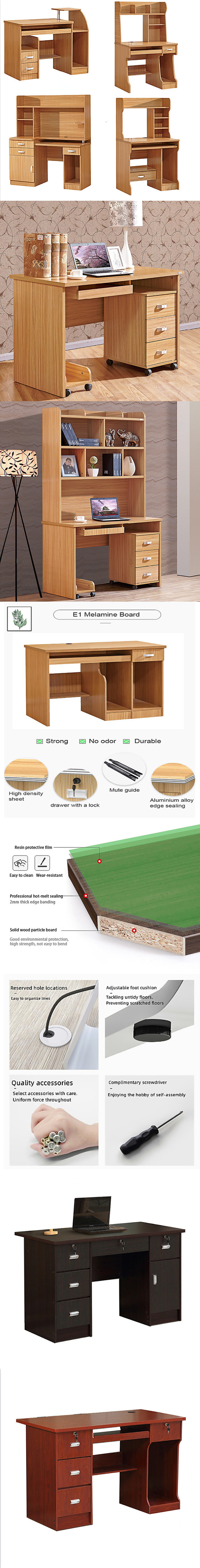 Contemporary Office Furniture 3 Drawers Storage Writing Table for Modern Workstations