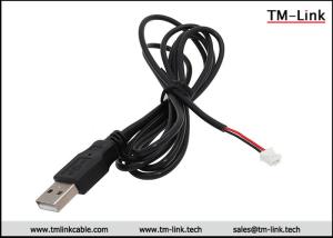 Quality USB 2.0 Type-A male to Molex PH2.0 wafer 2 core 26AWG Black PVC jacket cable wholesale