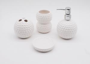 Quality Hand Painted Ceramic Golf Bathroom Accessories Sets Sanitary Ware Solid White Color wholesale