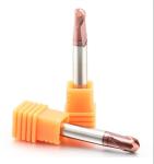 PCD 2 4 Single Flute Solid CNC Carbide Ball Nose End Mill HRC45-65