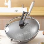 Factory Direct Sale Kitchenware 410 Stainless Steel Cooking Pan Round Fry Pan