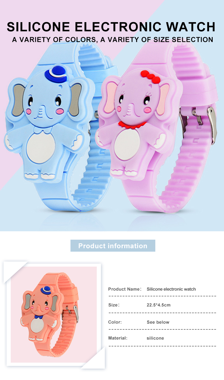 Sports Elephant Digital Touch Silicone Led Watch For Children