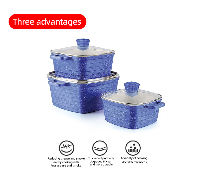 High Quality Aluminum Non Stick Cooking Pot And Pans Set Kitchen Soup Pot Stock Pot Set Cookware Sets