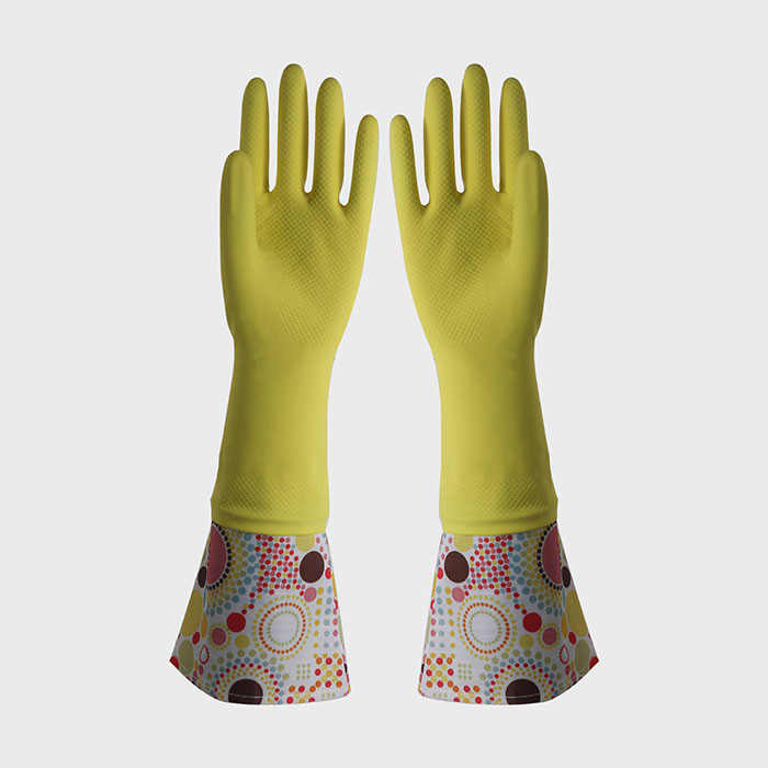 Houeshold Extra Long Sleeve Rubber Gloves Waterproof for kitchen cleaning