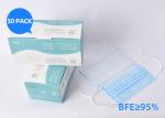 Blue Surgical Earloop Face Mask 3 Ply One Time For Personal Care