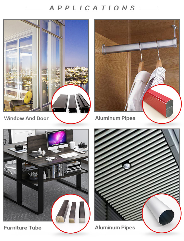 6063 Grade Aluminum Window Channel Extrusion PVDF Painted T3 Temper