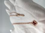 Rose Gold Pendant Necklace For Girlfriend , 18k Magic Alhambra Necklace With