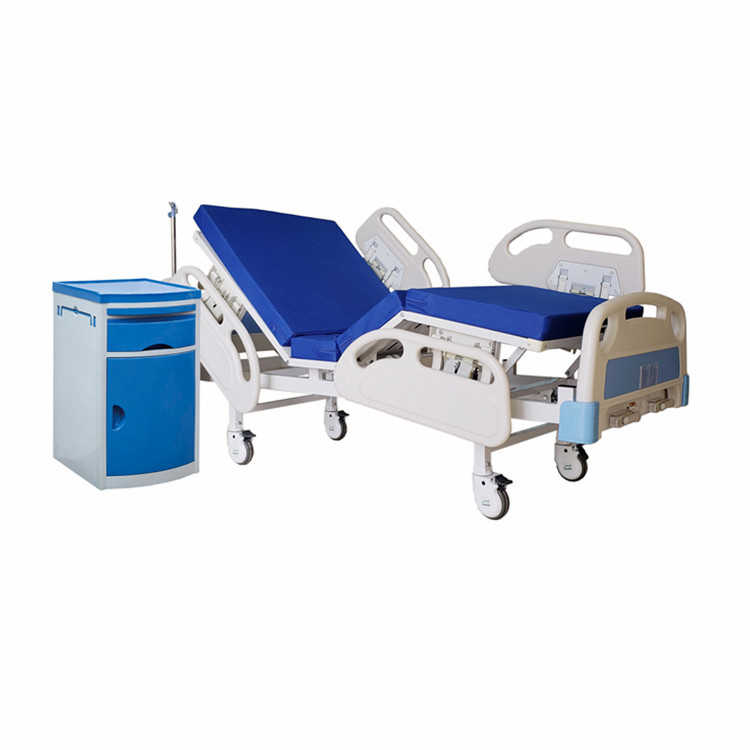 Durable 2 Function Manual Crank Medical Hospital Bed with 5'' noiseless caster