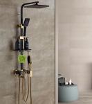 Black Golden Copper 314SUS Intelligent Shower Faucet With Button