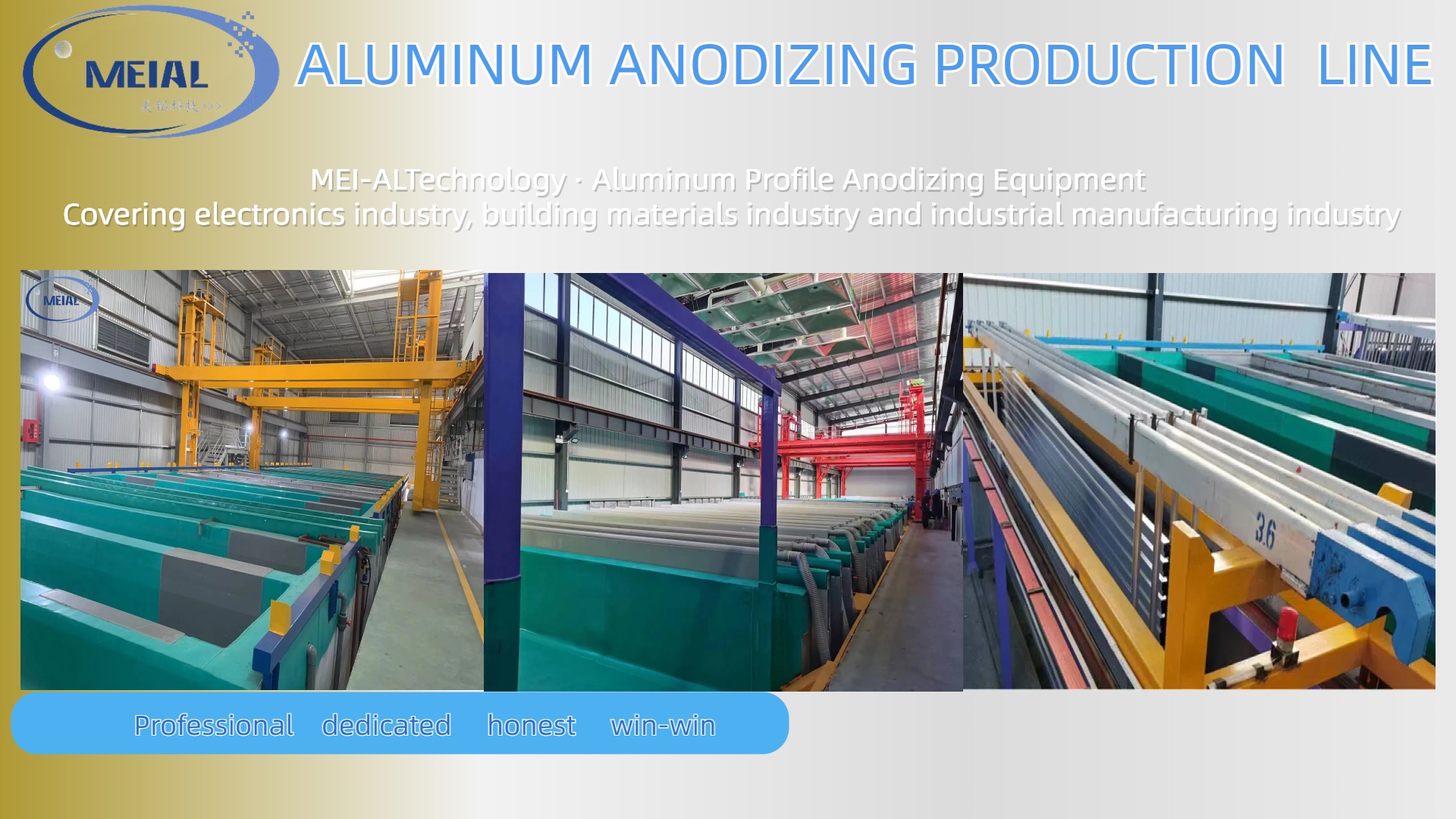 Easy to Operate Anodizing production line Maximum Profile Length6500mm Film Thickness0-25UM