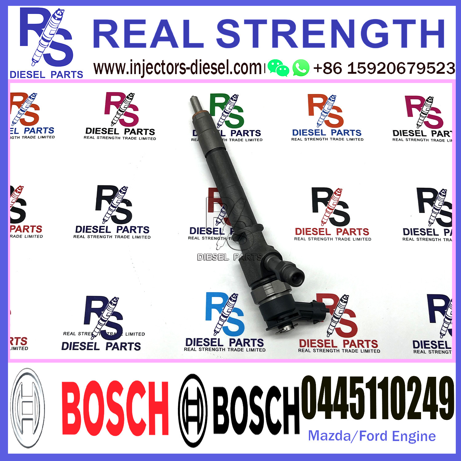 BOSCH injection 0445110249 0986435178 Diesel Fuel Common Rail Injector 0445110249 0986435178 WE0112H50A For Mazda Engine