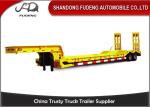 Double axles low bed truck semi-trailer low flatbed trailer spring suspension