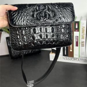 Quality Authentic Crocodile Skin Men's Small Shoulder Bag Ultrathin Flap Purse Genuine Alligator Leather Male Messenger Bag wholesale