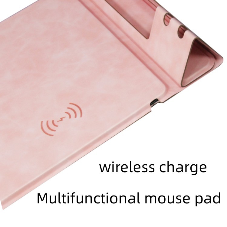 Wholesale High Quality Customized Logo Pu Leather Wholesale Folding Smart Multifunction Wireless Charging Mouse P