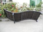 Modern Swimming Pool Waterproof Rattan Sun Lounger With Cushion
