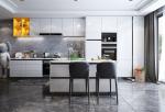 Modern Plywood Kitchen Cupboard Set HPL Fireproof Solid Wood Cabinet