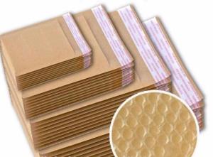 Quality AWB List Biodegradable Padded Postage Bags Natural Kraft Bubble Mailers Padded Envelopes Shipping, Packaging Supplies wholesale