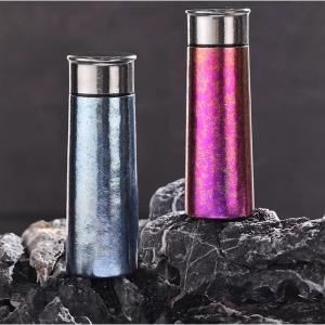 Quality Portable Elegant Ultralight Metal Water Bottle Titanium Explorer Flask Hammered Finish 360ml Adventure Water Bottle Superior Corrosion Resistance wholesale
