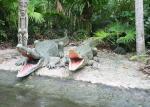 Normal Size Animatronic Animals , Realistic Electric Crocodile Ride