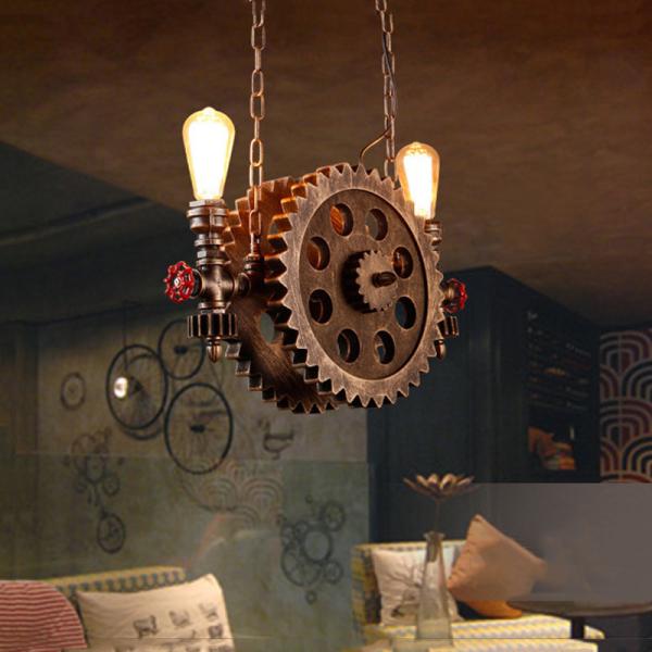 Vintage Loft Pendant Lamps Gear Clain Lights Water Pipe Arm Bar Restaurant