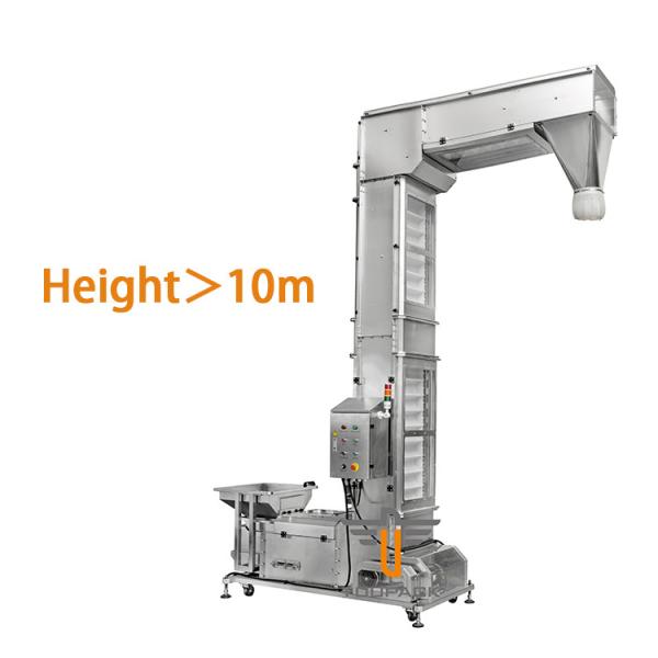 Stainless Steel Z Shape Bucket Elevator Height 10m For Food Snacks Chemical