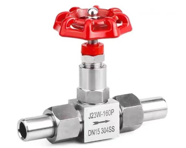 Industrial PTFE Stainless Needle Valve DN25 SS316 Straight Through Type at