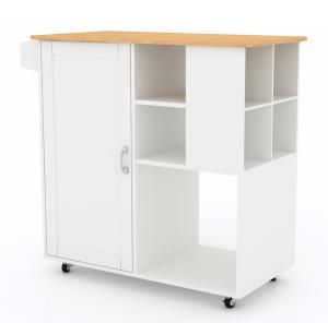 Quality Wood Movable Kitchen Island With Granite Countertop And Drawers wholesale