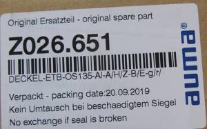 Quality Z026.651 AUMA Actuator Parts For Multi Turn Actuators SA 30.1 / SAR 30.1 Seals wholesale
