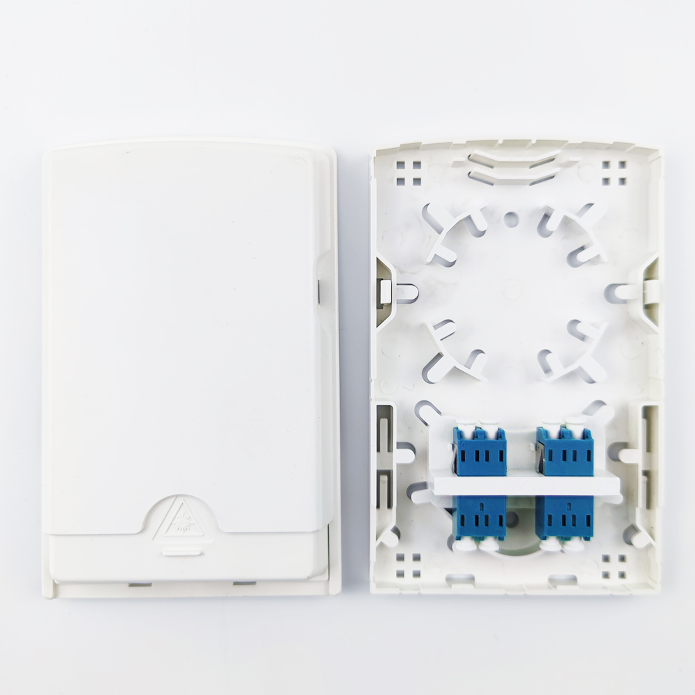 2 Cores LC UPC Plastic Fiber Optic Faceplate Socket Panel for FTTH White/Gray Color