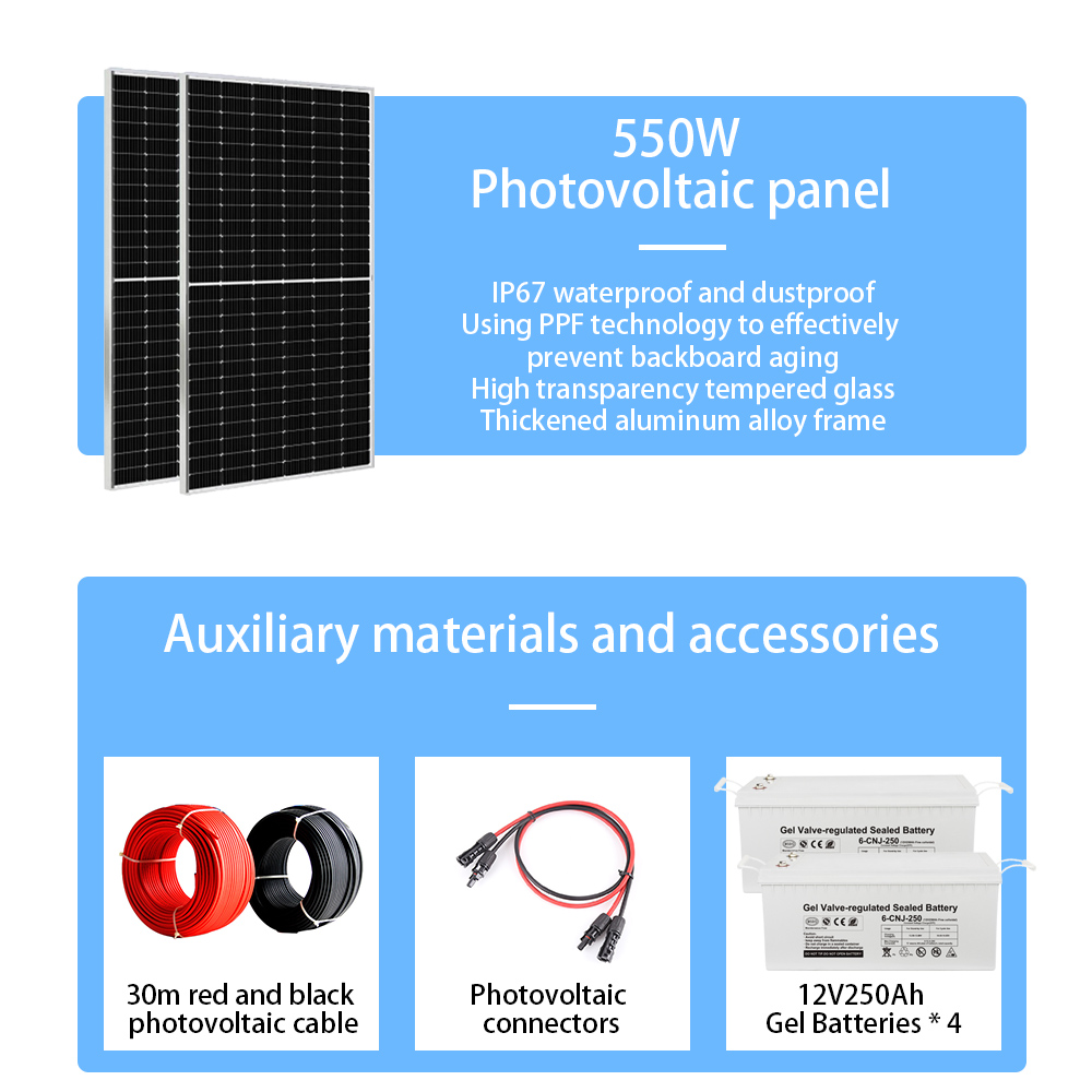 8000w Solar System Home Solar Power System With 100V/110V/120V/220V/230V/240V Output