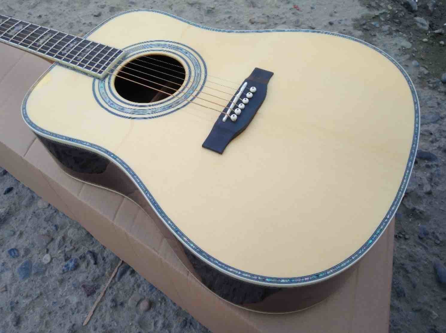 41 inch Full solid wood D style classical Acoustic Guitar,Real abalone Ebony fingerboard,One piece of neck OEM custom gu