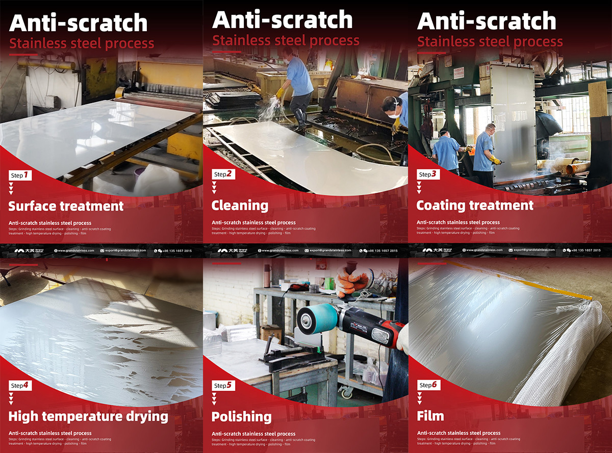 Scratch-Proof Stainless Steel Sheet Embossed Metal Sheet Texture for Kitchen Countertops