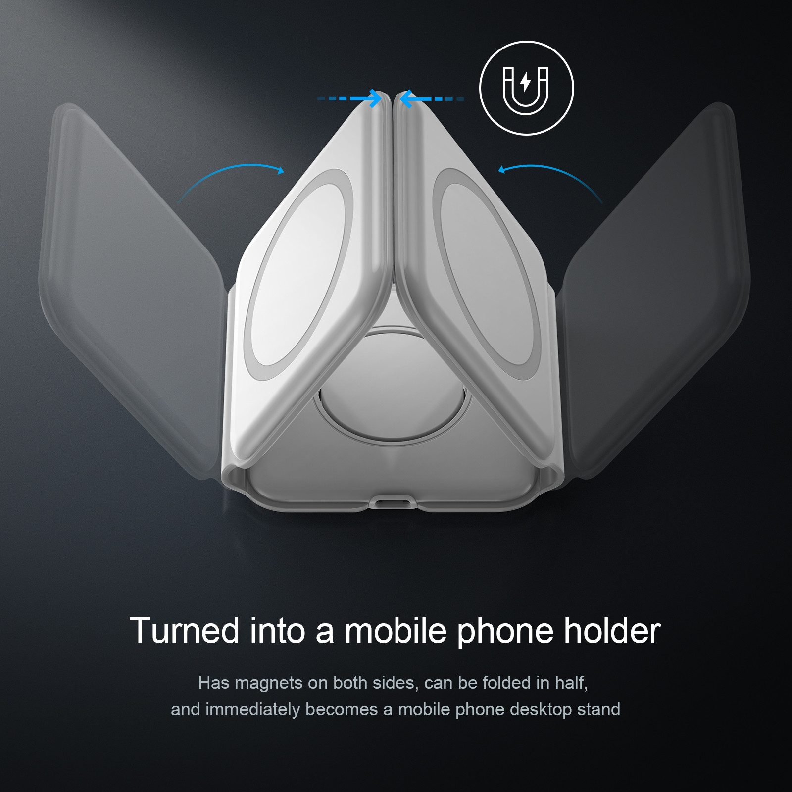 15W Fast Charging Portable Wireless Charger For Watches QC3.0 Charging Black/White