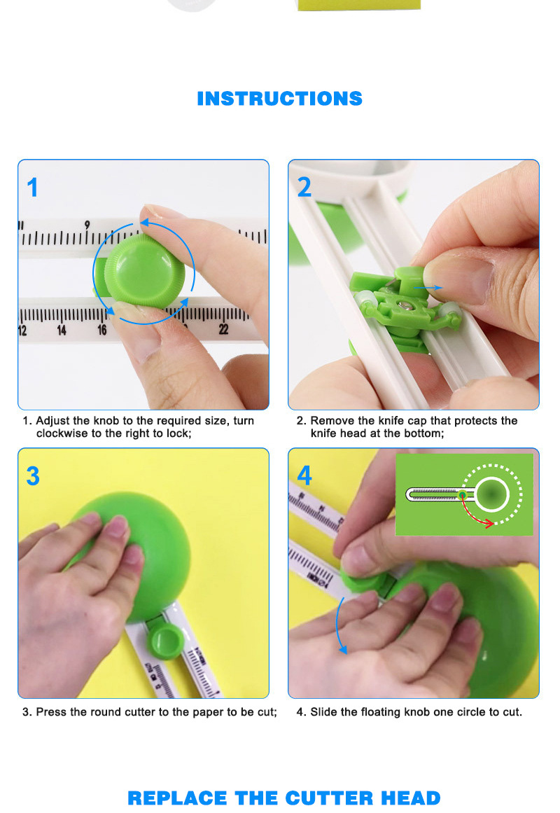 Mini Round Paper Circle Cutter for Cardstocks 2022 Upgraded Version 75g Metal ABS
