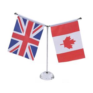 Quality 14cmx21cm Table Top Flag Stand 4 Color Printing For Advertising wholesale