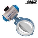 Pneumatic Fluorine Lined Clamp Butterfly Valve Clamp End