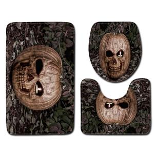 Quality Water Absorbent 3 Piece Bath Mat Halloween Toilet Lid Cover Set wholesale