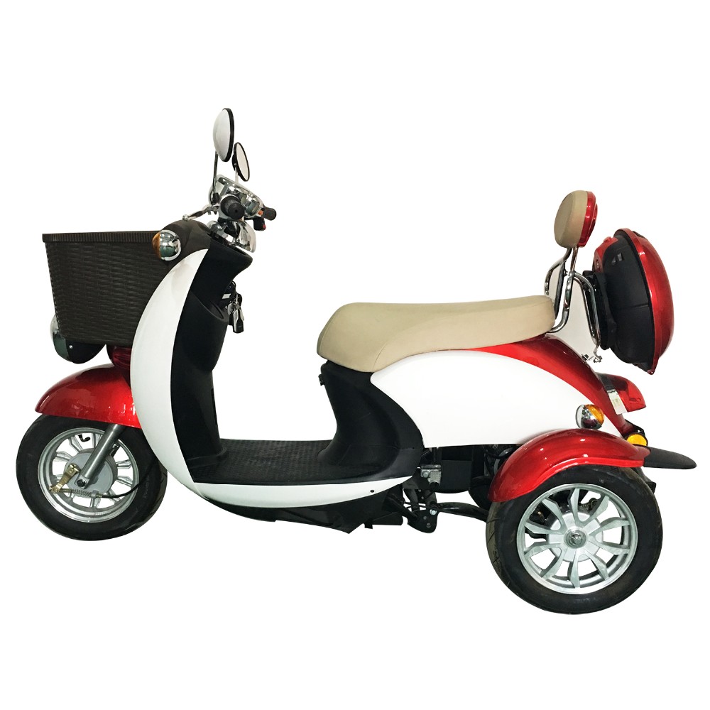 3.5-10 Tire Size 48V 20AH 500W Electric Scooter with Front Basket and F/R Drum Brake