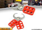 Red Safety Lock Out Six Holes Vinyl Coated 1 Inch / 1.5 Inch Lock Shackle