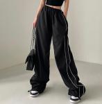 Oem Apparel Manufacturers Women'S High Waist Loose Drawstring Hem Casual Pants