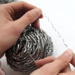 AISI 410 / 430 Stainless Steel Scouring Ball Round Shape For Kitchen Cleaning