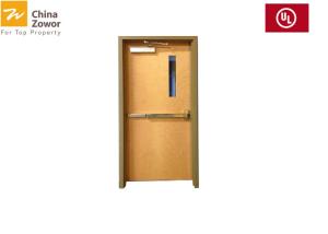Quality Gray Color UL Listed Insulated Steel Fire Door With 5 mm Glass Ceramic wholesale