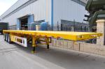 Heavy Duty Tri Axle Dump Truck , 50 Ton Flatbed Semi Truck Trailer For Container