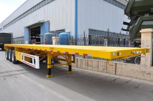 Quality Heavy Duty Tri Axle Dump Truck , 50 Ton Flatbed Semi Truck Trailer For Container wholesale