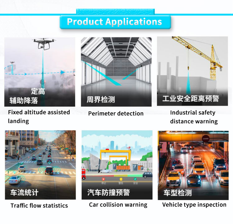 UBJG-07Y 0.1-100m Red Mini Protective Lidar Sensor For Position Measurement
