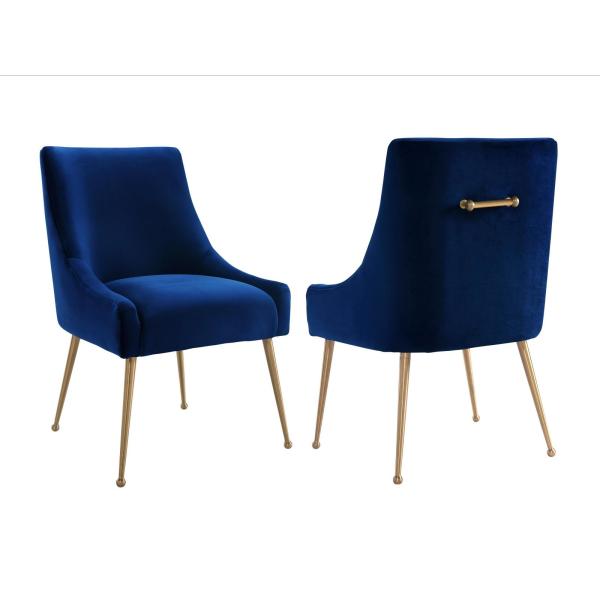 hot sale deep blue velvet fabric stainless steel leg dining chairs for wedding