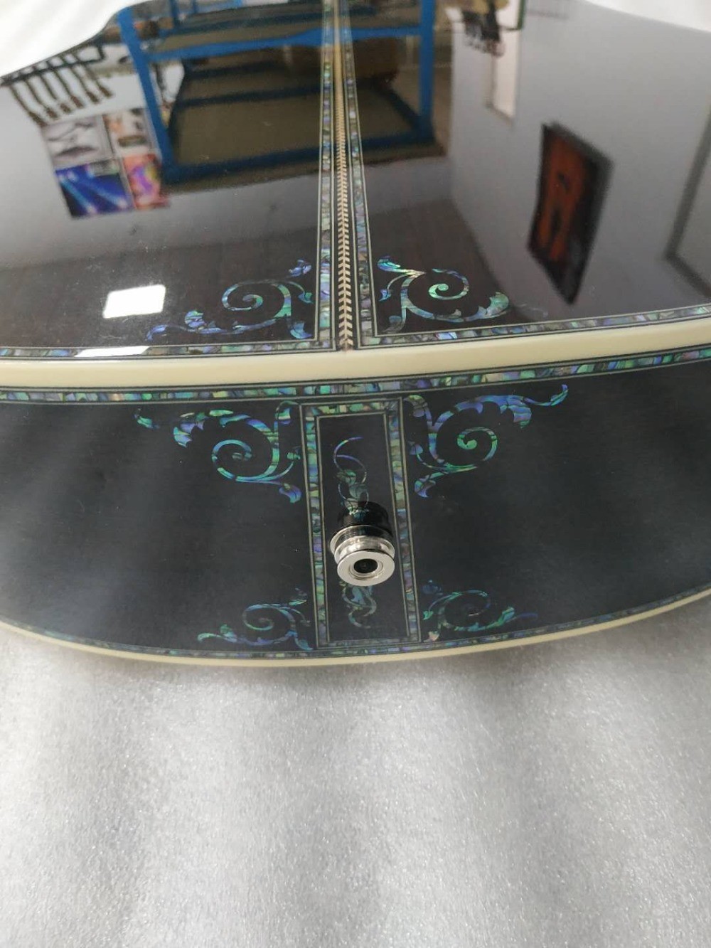 AAAAA all solid wood 12 strings dreadnought body fancy abalone handmade acoustic electric guitar
