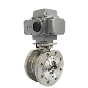 Quality DIN Metal Seat Ball Valve With Electric Actuator 250 Degree Temperature Steam wholesale